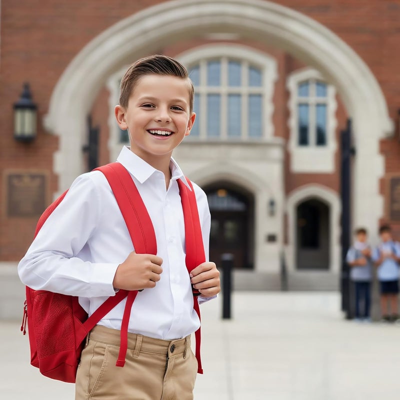 solomate Store Boys Girls Long Sleeve Button Down Shirts White Uniform Blouse School Top Formal Collared Outfits for Kids - Image 2